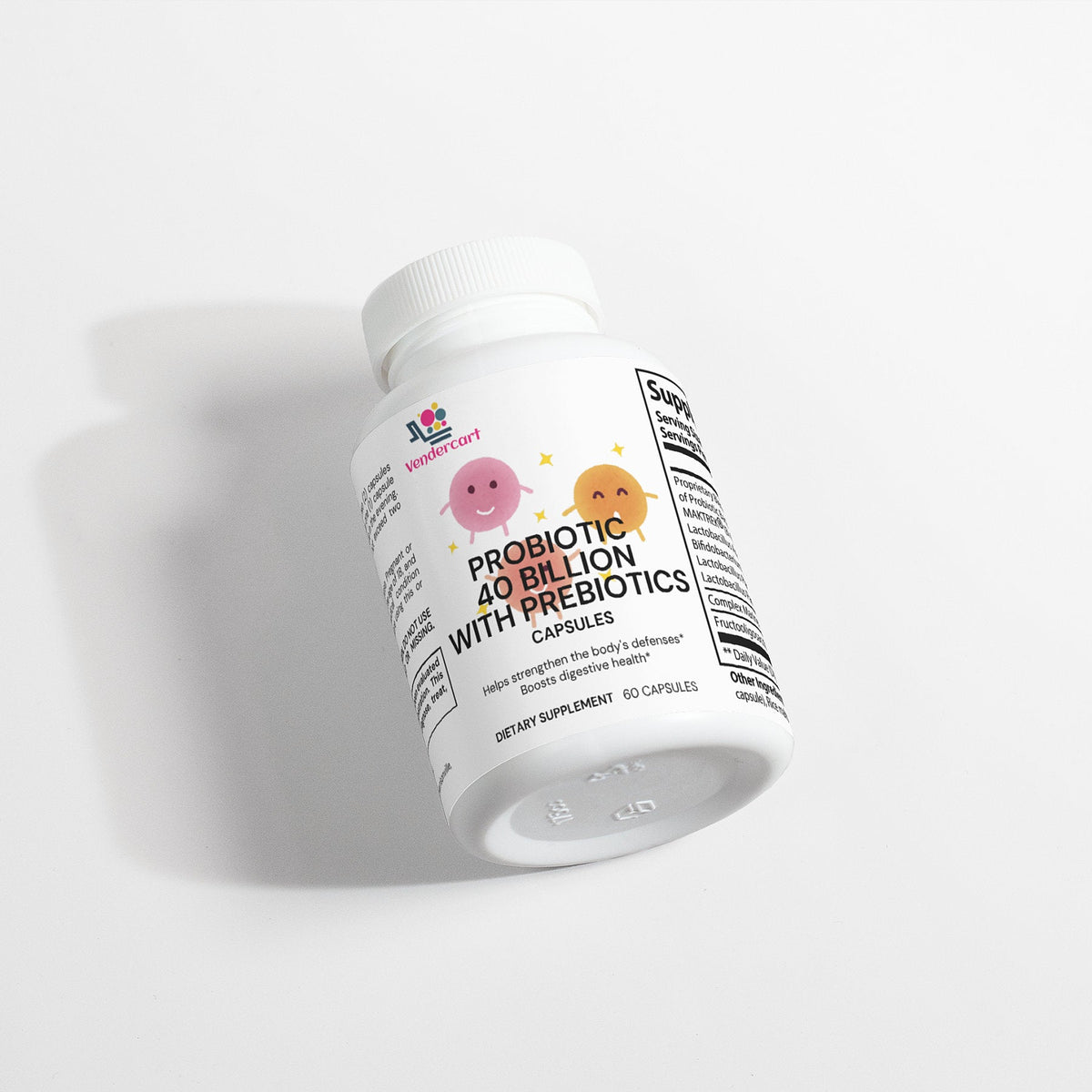 Vitalmince – Flacon Probiotic 40 Billion debout avec gélule au premier plan