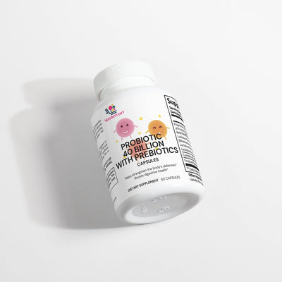 Vitalmince – Flacon Probiotic 40 Billion debout avec gélule au premier plan