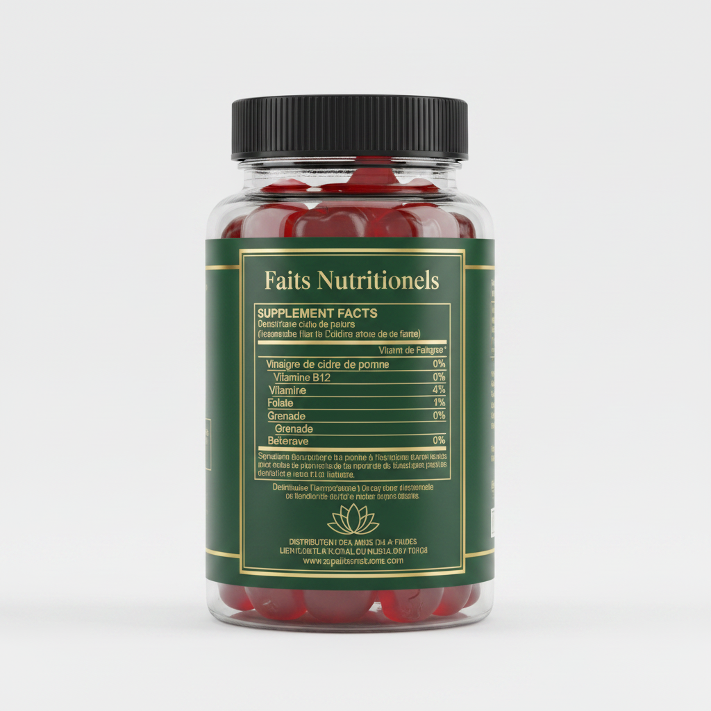 Vitalmince – Gummies vinaigre de cidre de pomme, ingrédients et tableau nutritionnel